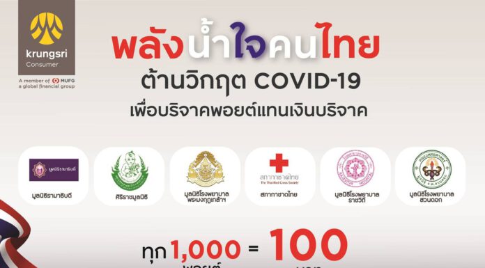 กรุงศรี คอนซูมเมอร์ จัดกิจกรรม “พลังน้ำใจคนไทย” ต้านวิกฤตโควิด-19