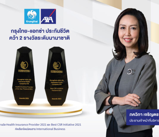 กรุงไทย–แอกซ่า ประกันชีวิต คว้า 2 รางวัลระดับนานาชาติ จาก International Business Magazine Award 2021