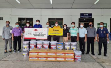 สีกัปตัน หนุน รพ.สนามต้านโควิด จับมือ Dow มอบสีทาอาคารให้เทศบาลบ้านฉาง