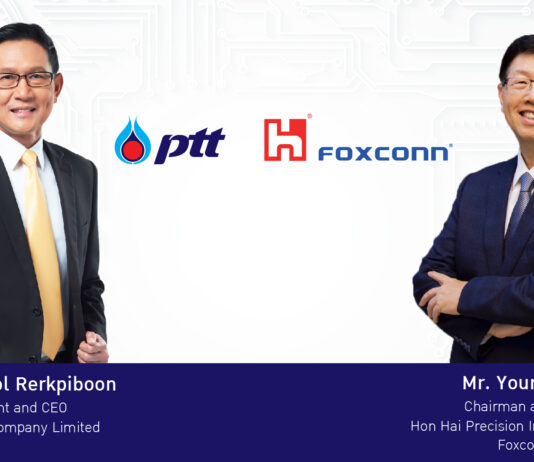 PTT and Hon Hai celebrate milestone with a joint venture to establish a fully integrated electric vehicle production in Thailand, ready to promote the country as ASEAN’s EV hub