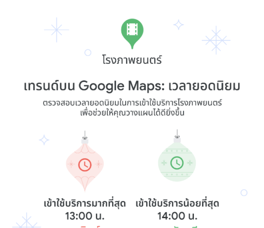 Google จัดให้..เทรนด์ใช้ชีวิตเทศกาลวันหยุดนี้ ช่วงไหนคนเยอะ..ช่วงไหนคนน้อย
