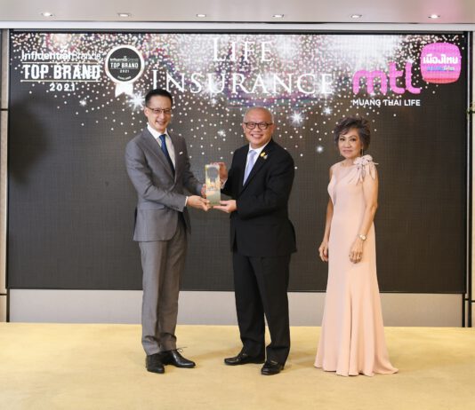 เมืองไทยประกันชีวิต รับรางวัล “TOP INFLUENTIAL BRANDS 2021” แบรนด์ที่ทรงอิทธิพลต่อผู้บริโภคมากที่สุด