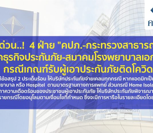 ถกด่วน..! 4 ฝ่าย เกณฑ์รับผู้เอาประกันภัยติดโควิด