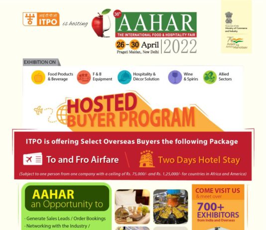 อินเดียจัดงานเทศกาลอาหารนานาชาติ AAHAR 26-30 เม.ย.65 โอกาสเจาะตลาดของผู้ประกอบการไทย