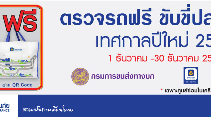 วิริยะประกันภัย “ชวนตรวจรถฟรี” เทศกาลปีใหม่ 65