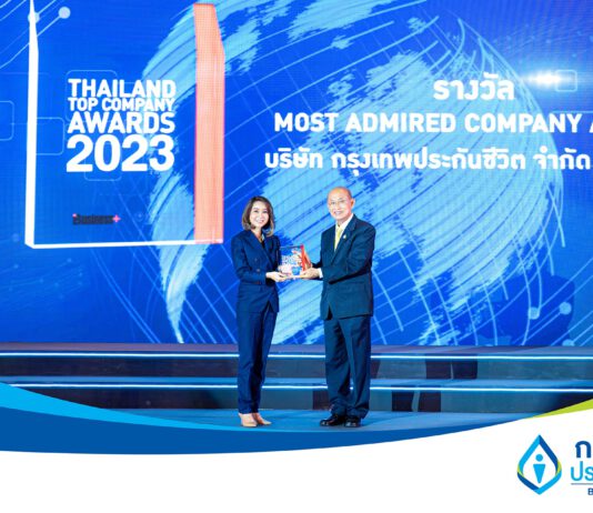 กรุงเทพประกันชีวิต ตอกย้ำความเป็นเลิศคว้ารางวัลสุดยอดองค์กรครองใจผู้บริโภค “MOST ADMIRED COMPANY AWARD” ต่อเนื่องเป็นปีที่ 3