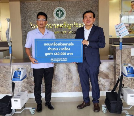 กรุงเทพประกันภัยห่วงใยผู้ป่วยในพื้นที่ห่างไกล มอบเครื่องช่วยหายใจให้แก่โรงพยาบาลอรัญประเทศ