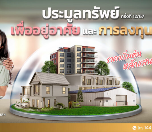 SAM ส่งท้ายปี 67 นำทรัพย์เด่นเพื่ออยู่อาศัยและลงทุนบนทำเลที่ดีทั่วประเทศ จำนวน 66 รายการ มูลค่า 288 ลบ.