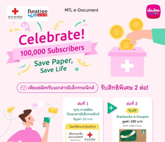 เมืองไทยประกันชีวิต เปิดตัวแคมเปญ “Save Paper, Save Life”