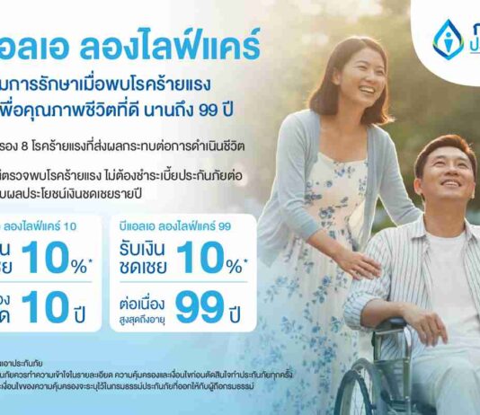 กรุงเทพประกันชีวิต ใส่ใจเพื่อคุณภาพชีวิตที่ดี เตรียมความพร้อมรับมือ 8 โรคร้ายแรง ด้วย บีแอลเอ ลองไลฟ์แคร์ ตรวจเจอ หยุดจ่ายเบี้ย รับเงินชดเชยรายปี