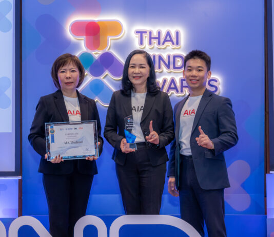 เอไอเอ ประเทศไทย คว้ารางวัล Thai Mind Awards สองปีซ้อน ตอกย้ำความเป็นผู้นำวัฒนธรรมองค์กรระดับประเทศที่ปลอดภัยทางใจ เท่าเทียม และสมดุล
