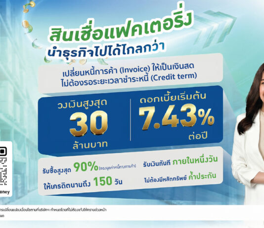 หมดกังวลเรื่องเงินหมุนเวียน! อาคเนย์ มันนี่ เปิดบริการ Factoring ช่วย SME เปลี่ยนใบแจ้งหนี้ให้เป็นโอกาสทางธุรกิจ