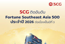 SCG ย้ำความแข็งแกร่งผู้นำธุรกิจระดับภูมิภาค ติดอันดับ 22 ใน Fortune Southeast Asia 500 ประจำปี 2026 ต่อเนื่องเป็นปีที่ 3