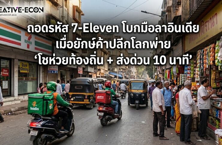 ถอดรหัส 7-Eleven โบกมือลาอินเดีย เมื่อยักษ์ค้าปลีกโลกพ่าย “โชห่วยท้องถิ่น + ส่งด่วน 10 นาที”